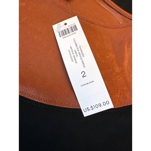 NWT Chicos Travelers Color blocked Dress Size 12-14 Career Office Work - Picture 3 of 6